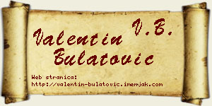 Valentin Bulatović vizit kartica